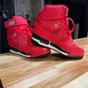 Nike Women's Vibrant Red High-Top Sneakers